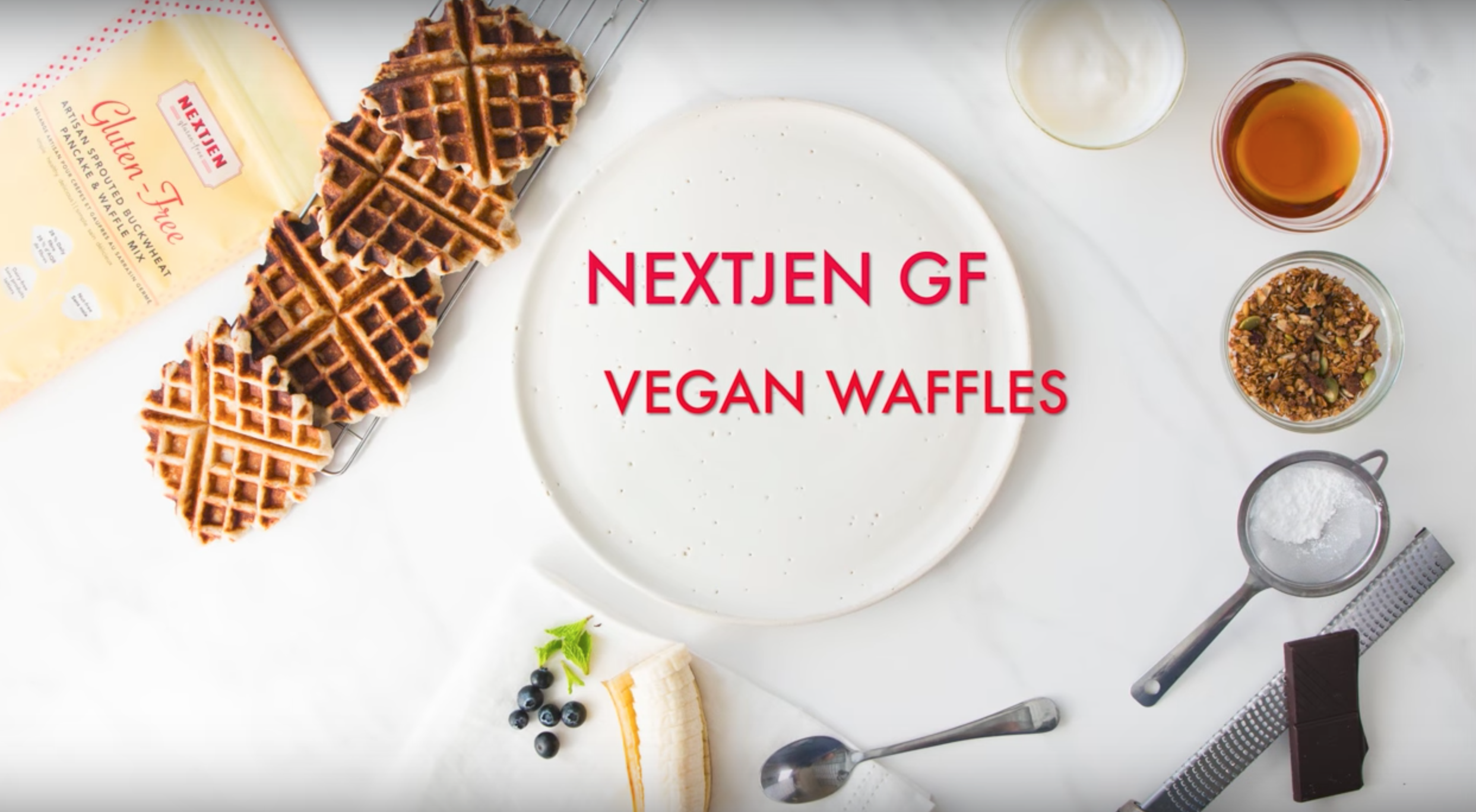 Nextjen Gluten Free Vegan Banana Waffle made With Artisan Sprouted Buckwheat Pancake & Waffle Mix